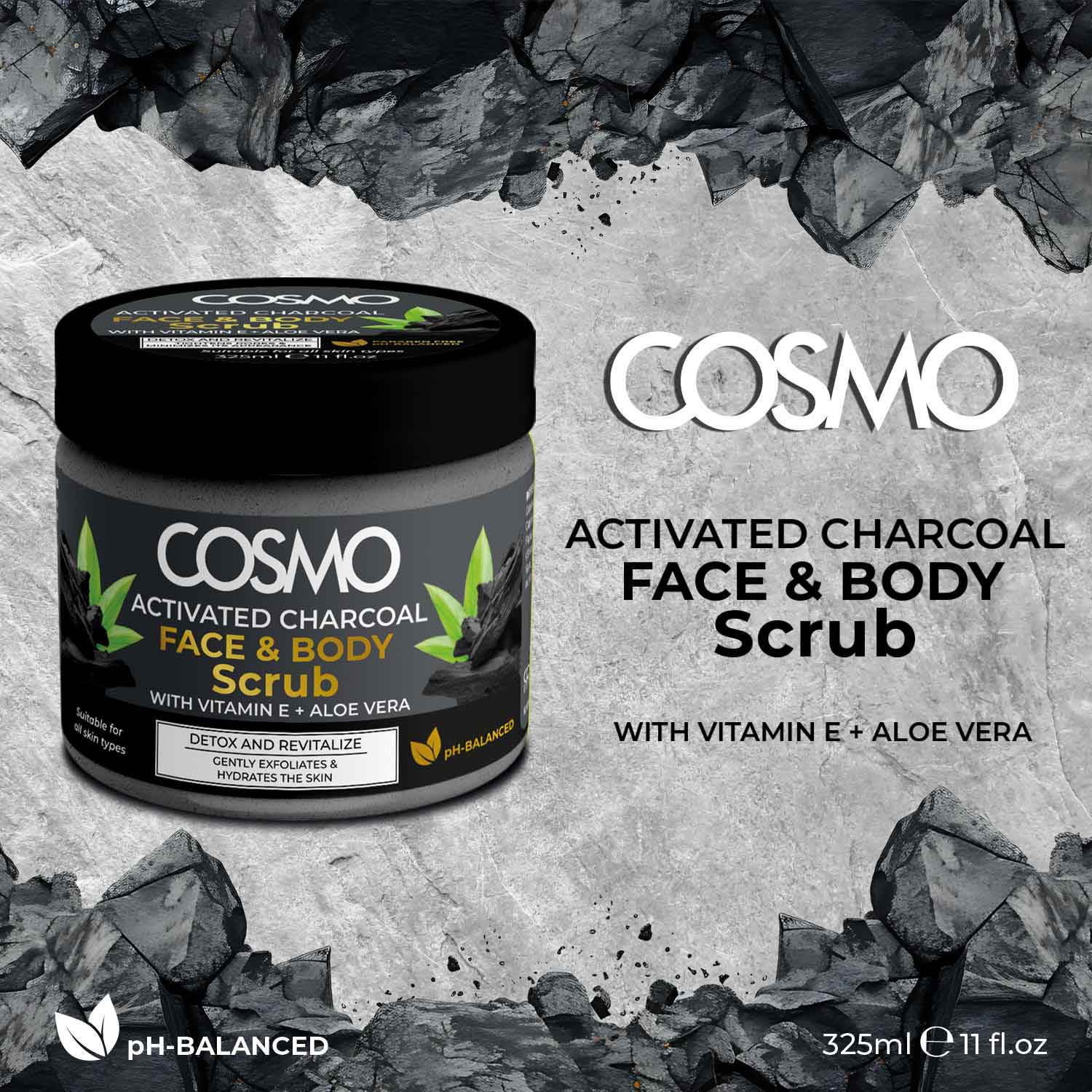 Activated Charcoal Face & Body Scrub